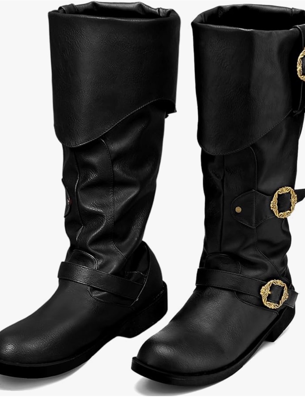 NWOB Cuffbow Men's Medieval Pirate Costume Boots - Black SZ11